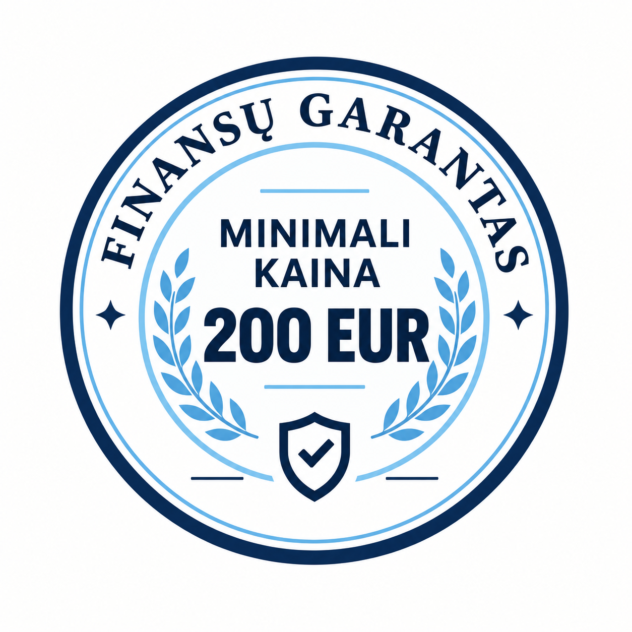 PVM mokėtoju registracija garantijos ženklas - minimali kaina 200 EUR
